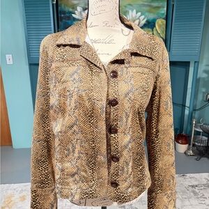 Tribal Tan and Brown snake Textured Women's jacket